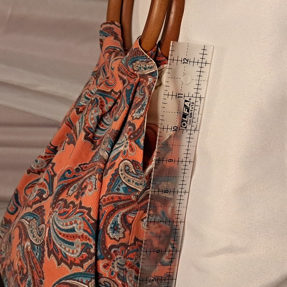 Corduroy Paisley * Handbag Quality Handmade Reversible Wood Handles BG220 - Picture 9 of 11